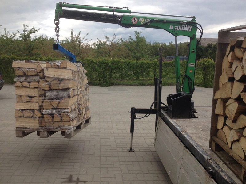 Détail bûches de bois sur palette